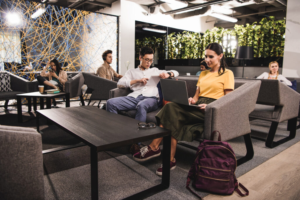 Coworking in a shared workspace